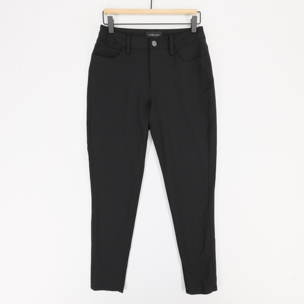 Unbound Merino Slim Travel Pants Womens 26x30 Black Wool Stretch 5 Pocket